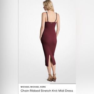MICHAEL Michael Kors Wine Knit Midi Dress BURGUNDY